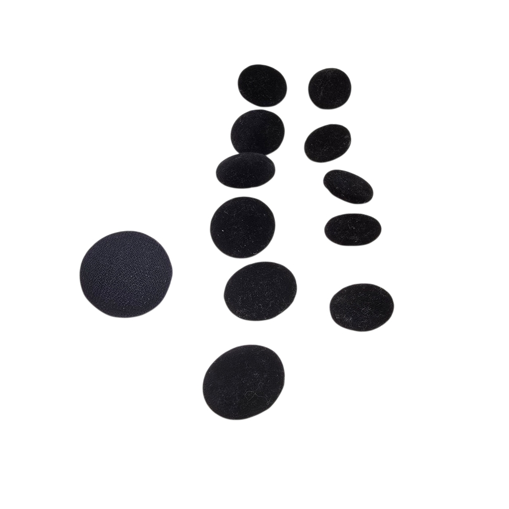 Vintage PRYM PATENTED Fabric Button Set 12pc Lot Black & Navy Blue